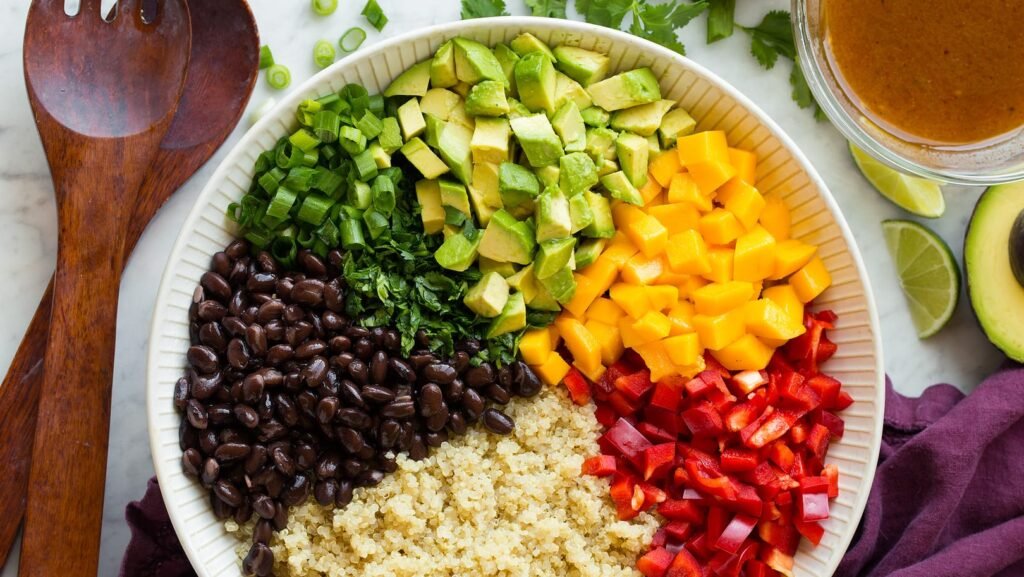 Mango and Black bean Quinoa Salad